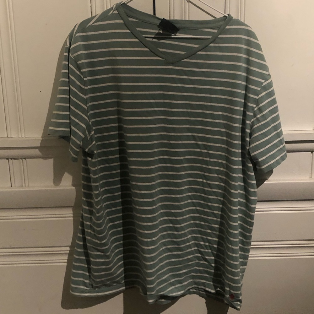 Green striped polo teeshirt
